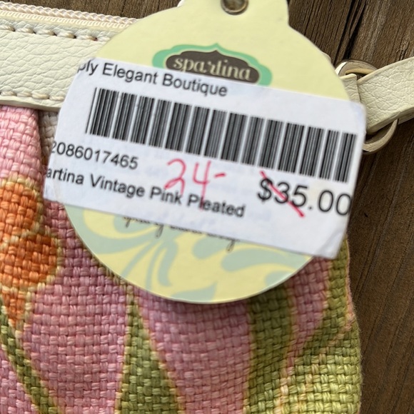 Spartina 449 vintage pink pleated clutch new with tags - Picture 4 of 6